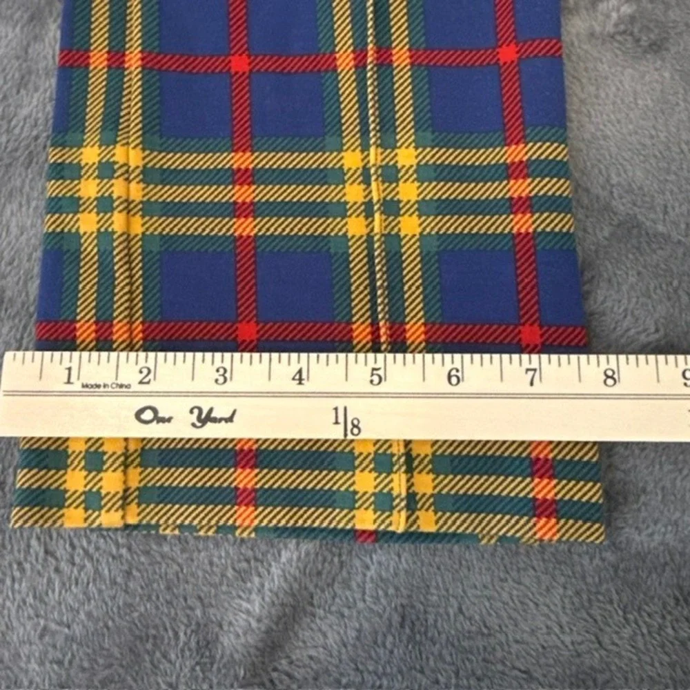 J.McLaughlin Masie Pant Trousers Plaid Blue Yellow Red Stretch Pull On XS
